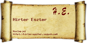 Hirter Eszter névjegykártya